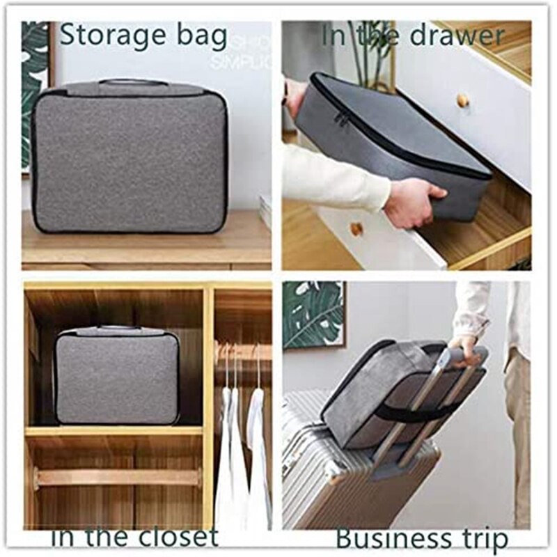 Important File Pocket Holder,Document Organizer Box,Oxford Waterproof Document Storage Bag with Safe Code Lock