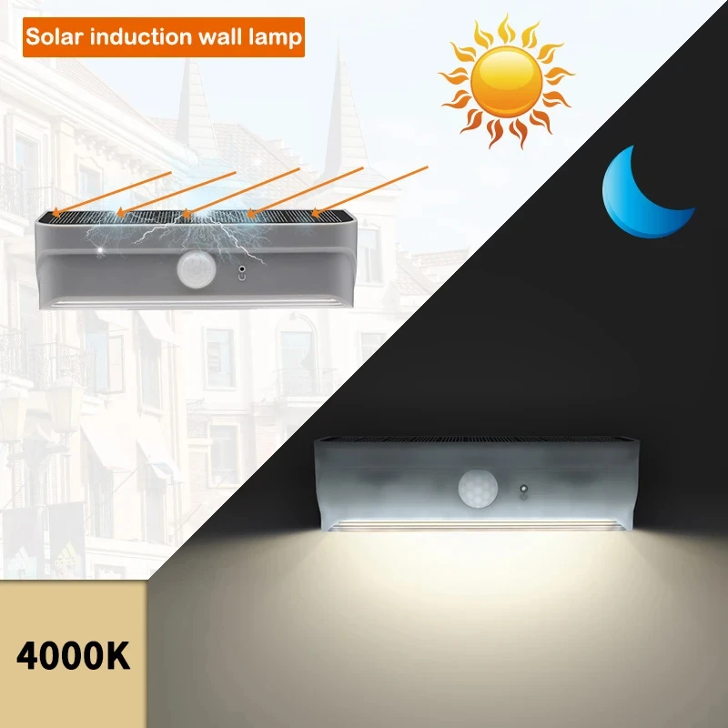 Sensor solcellelampe led udendørs vandtæt havelampe solcelledrevne væglamper trappehegn udendørs væglamper verandalampe 2w stk.: Rød