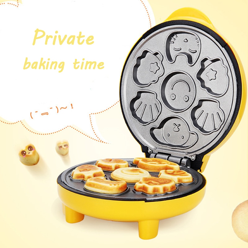 220V Huishoudelijke Automatische Cake Machine Draagbare Ontbijt Machine Broodmachine Dubbelzijdige Bakken Cartoon Foto 'S