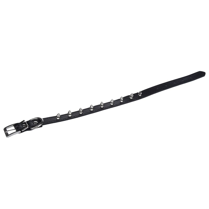 Hondenhalsband met studs, pu-leer, zwart, maat m