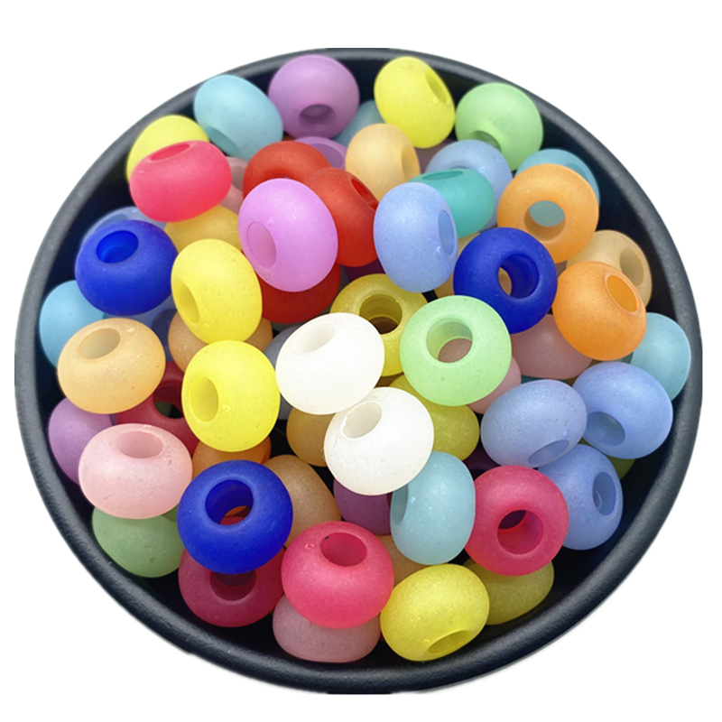 20pcs/lot 15x9mm Mixing Color Big Hole Acrylic Beads Loose Spacer Oblate Circle Bead Necklace Bracelet Pendant Jewelry Making: Lavender