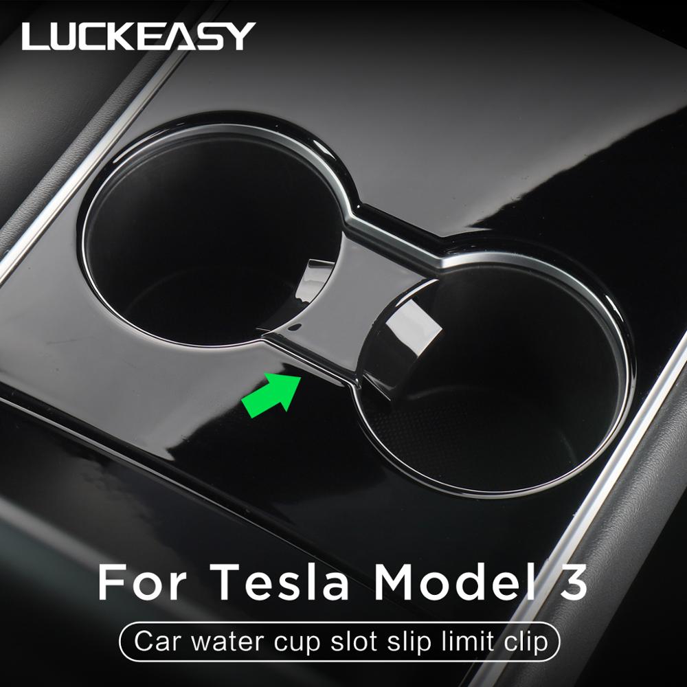Luckeasy car vattenkopp kortslip begränsning klämma för tesla modell 3 och tesla modell y abs bil mugghållare limiter