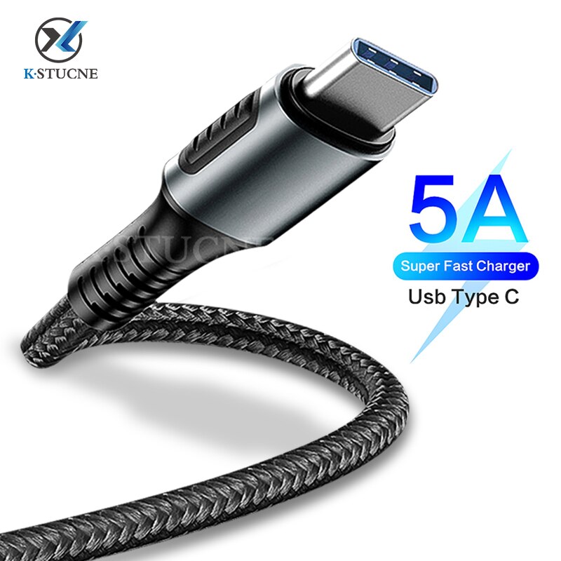 Cabo de dados usb tipo c 5a, fio de carregamento rápido para huawei p20 lite honor 20 10 9 pro 3.1 cabo xiaomi redmi note 8 7 pro tipo c