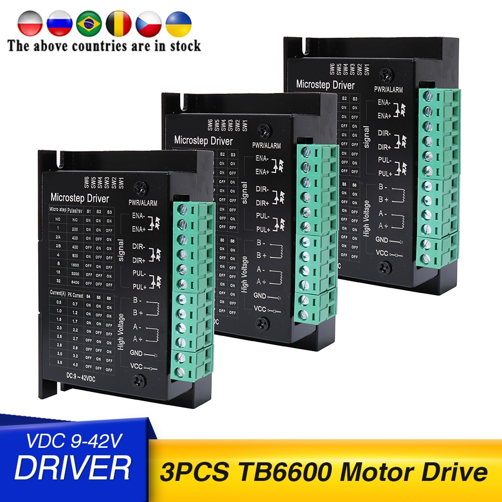 3pcs TB6600 upgrade s109aftg stepper motor driver 2phase 9-42VDC 4A for NEMA17 NEMA23 motor CNC router controller for 3D printer