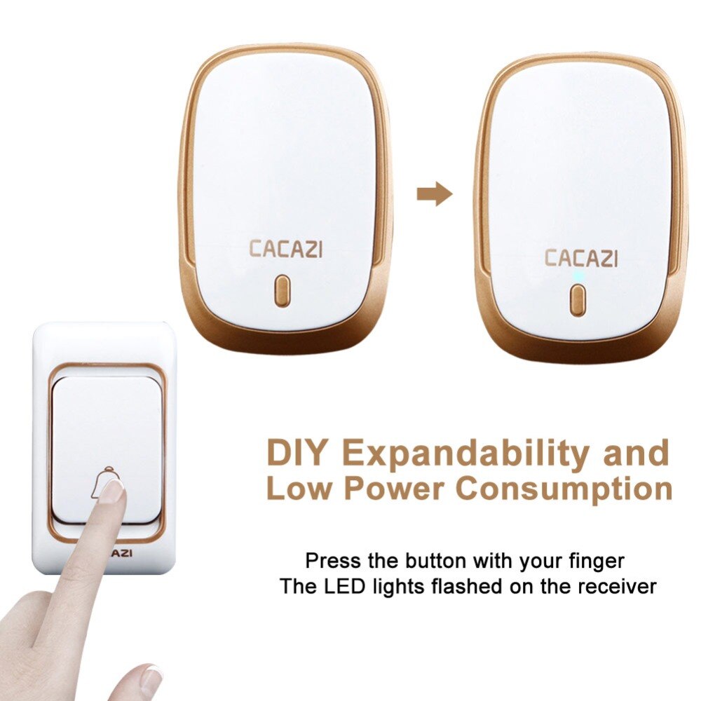 1PC Wireless LED Ring Doorbell Remote Control 36 Rings 1 Transmitter 1 Receiver