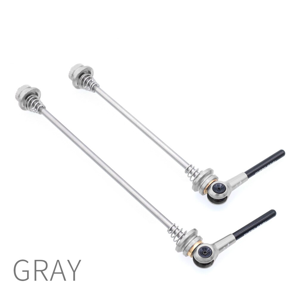 Mountain Road Bicycle Titanium Alloy Axle Quick-release Rod Front and Rear Wheel Set Open Gear Flower Drum Fixed Axle Pull Rod: gray