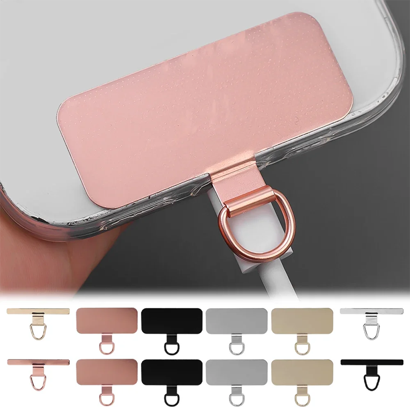 1PCS Ultra-thin Stainless Steel Phone Tether Patch Gasket Cellphone Strap Parts Replacement Lanyard Safety Connect Piece