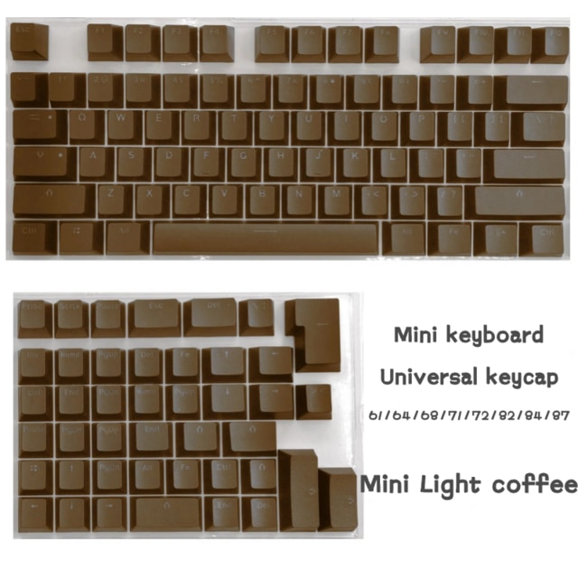 Eagiacme PBT Tastenkappen Für Mini Mechanische Tastatur Anzug Für 61/64/68/71/82/84 Layout Tastatur Mit Transparent RGB Buchstaben: Coffee