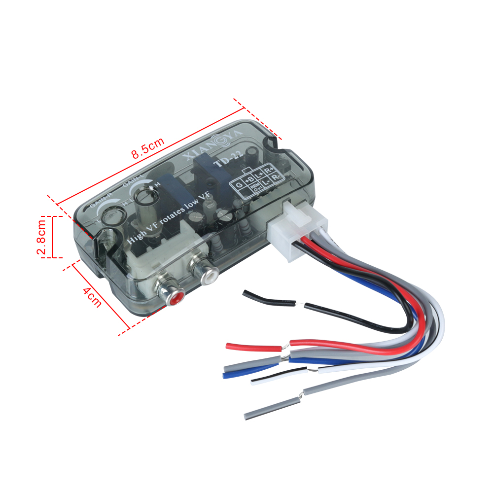 High To Low Auto Car Audio Converter Adjustable Frequency Line 12V Universal RCA Line RCA Stereo Speaker Level Converter Adapter