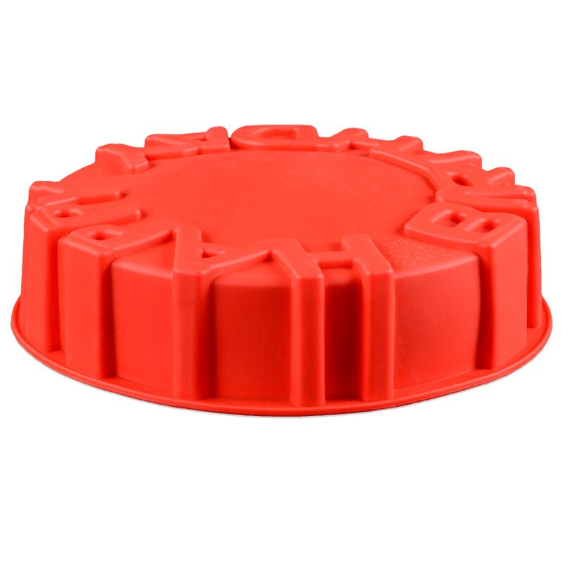 Silicone Mold Happy Birthday Round Cake Mold Pan Kitchen Baking Tools Mould Bread Pie Flan Tart Cakes Bakeware Decorating