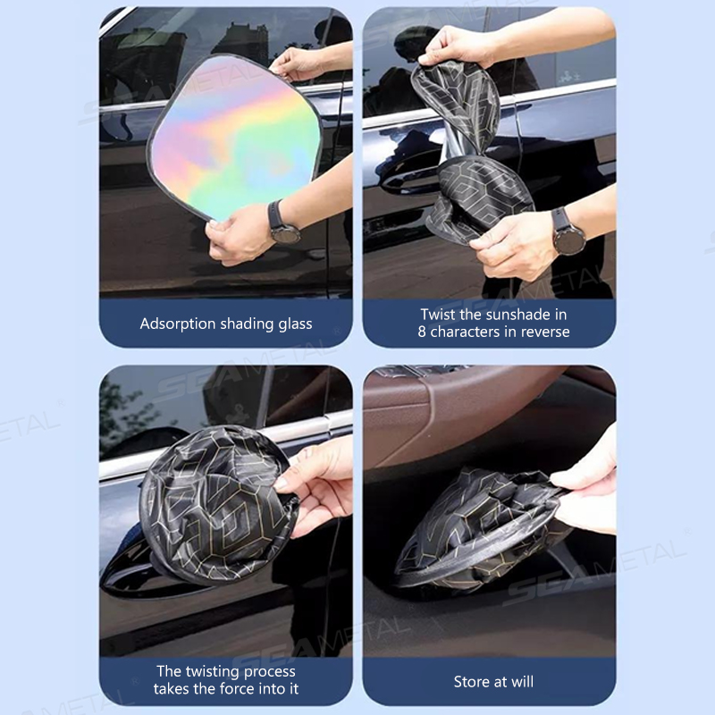 Seametal auton ikkunan aurinkosuoja auton sivuikkunoiden verhot aurinko uv-suoja kokoontaitettava auton etu- ja takaikkunan aurinkosuoja