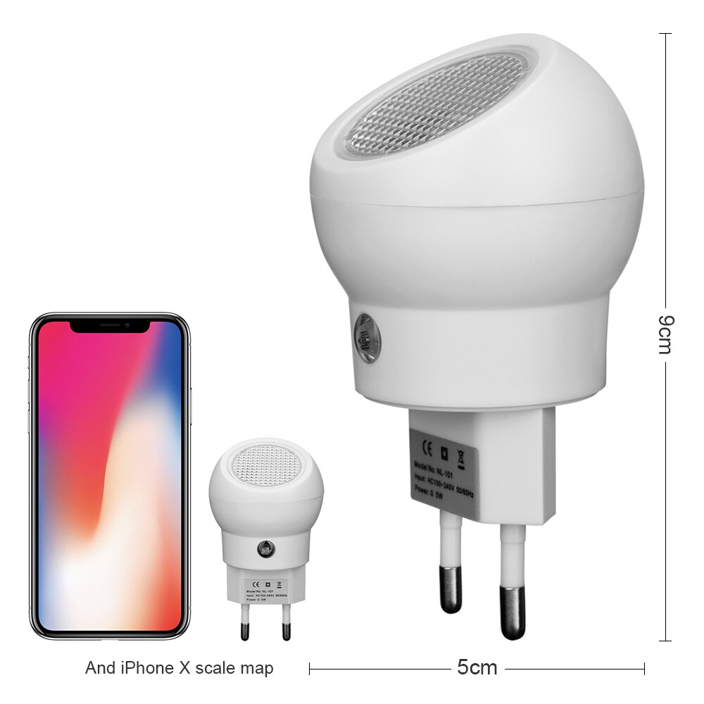 LED Night Light 360 Rotation EU US Plug Sensor Night Lamp With Light Sense Automatically Switch On Or Off For Baby Bedroom