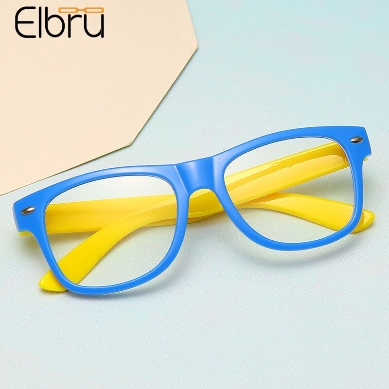 Elbru Baby Vierkante Anti Blauw Licht Kinderen Bril Kinderen Jongen Meisjes Computer Optische Glazen Frame Reflecterende Blokkeren Brillen