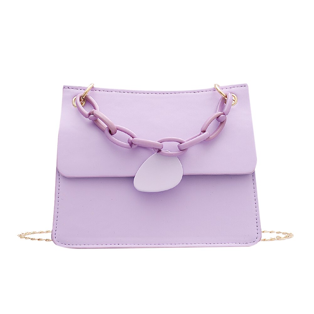 Doce cor grossa corrente couro do plutônio crossbody sacos para as mulheres 2020 elegante bolsas de ombro feminino bolsa de viagem cruz corpo: ROXO