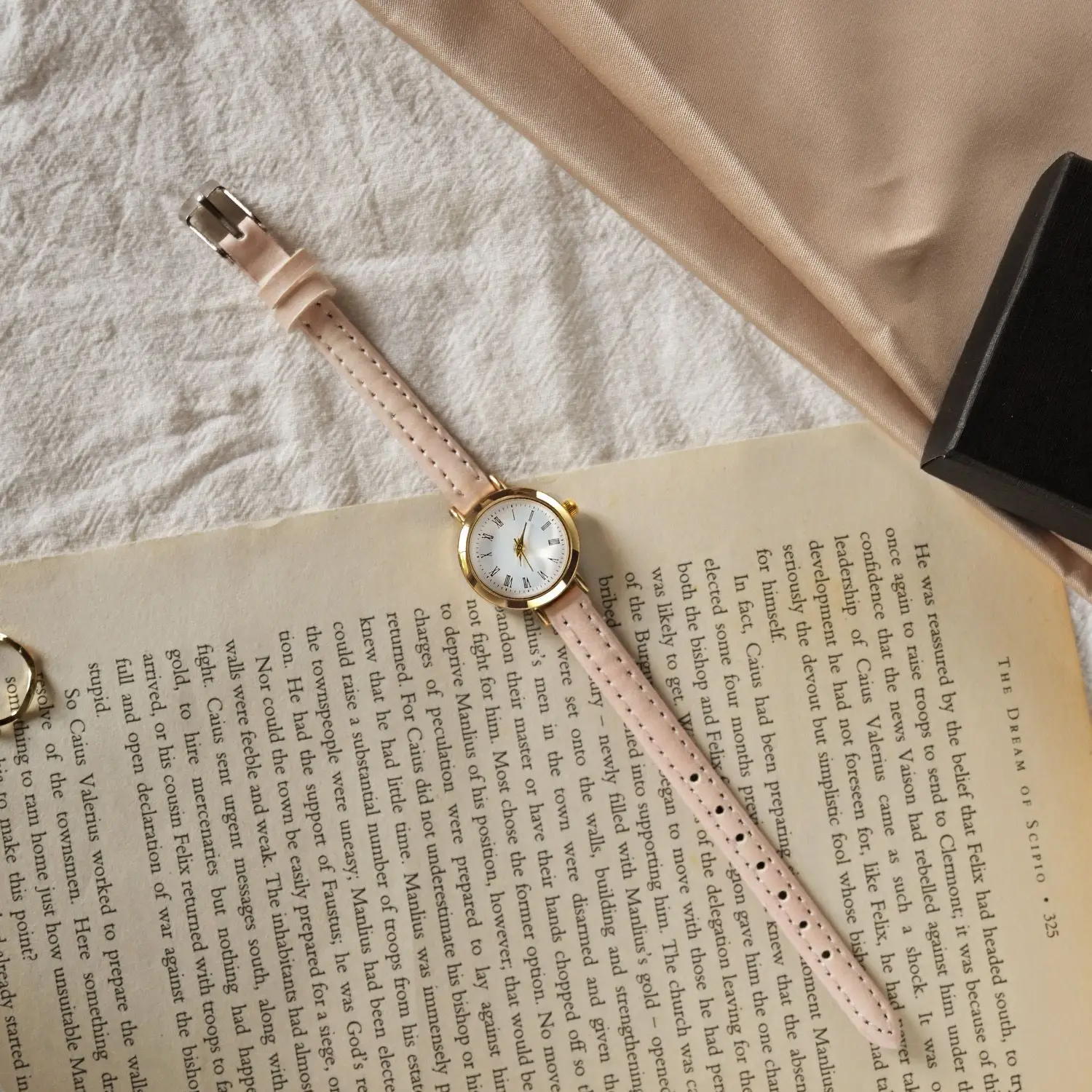 Frauen Braun Weiß Kleine Uhren Vielseitig Dünnen Riemen Leder Band Damen Quarzuhr Armbanduhr Uhr Reloj Mujer: Bronze-