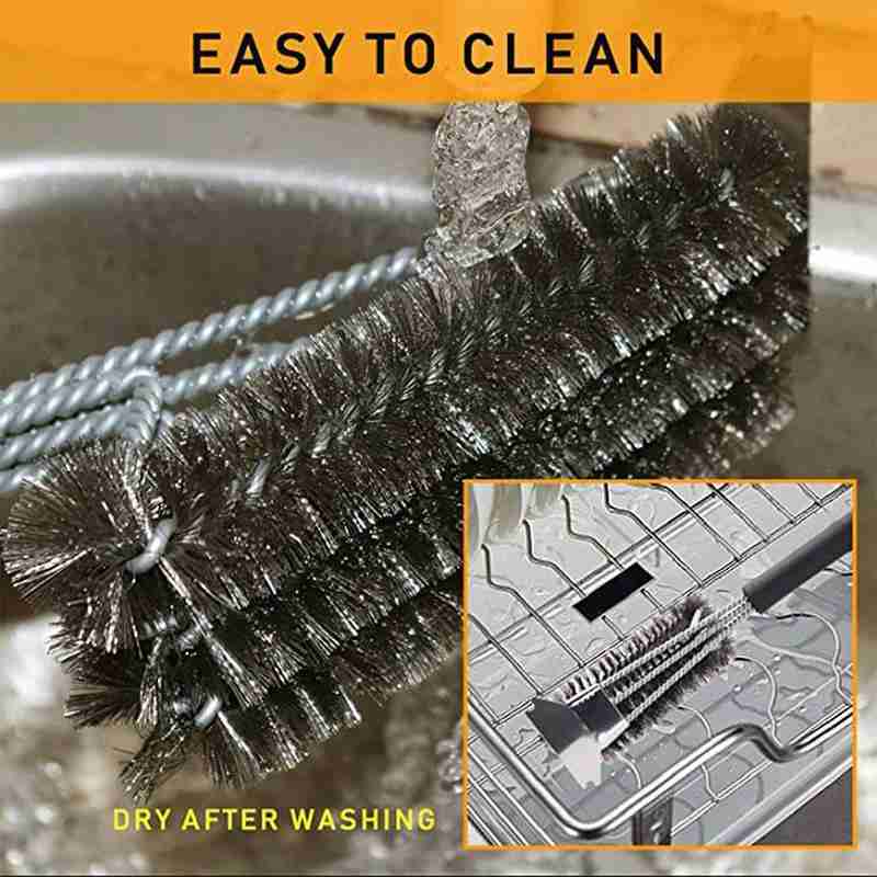 Heavy Duty BBQ Grill Barbecue Kit Oven Grill Cleaning Remover Brush Kitchen Steel Cooking Bristles Wire Tool H3Y1