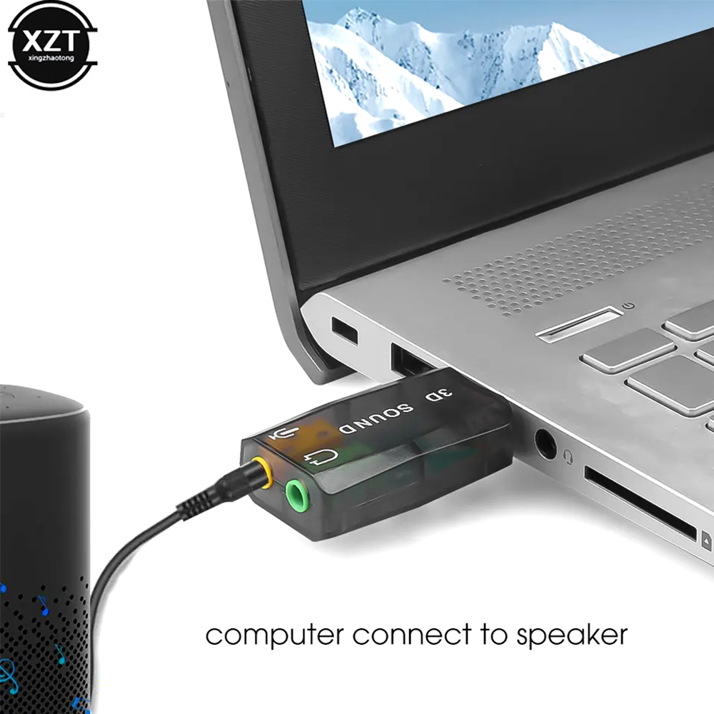 External Usb To 3.5mm Mic Headphone Jack Stereo Headset 3d Sound Card Audio Adapter Speaker Interface For Laptop