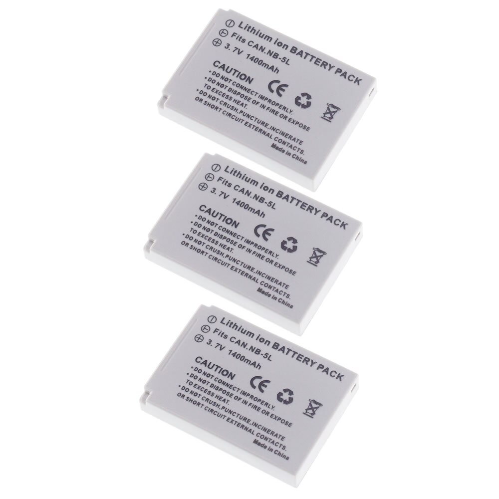 2 Pack NB-5L Battery For Canon PowerShot S100 SX200 SX210 IS SX230 HS: 3 Battery