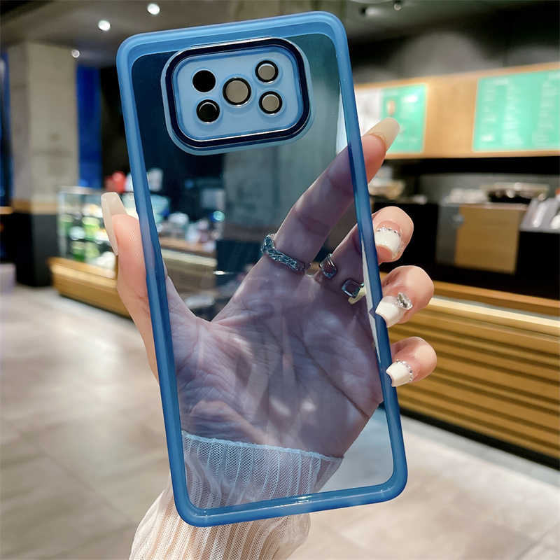 Funda de silicona transparente para Xiaomi Mi Poco X3 Pro Nfc X5 Pro Poko X 3, cubierta protectora de cristal para lente en Pocox3 Pocox5 X3pro X3nfc: Aluminio / Castaño