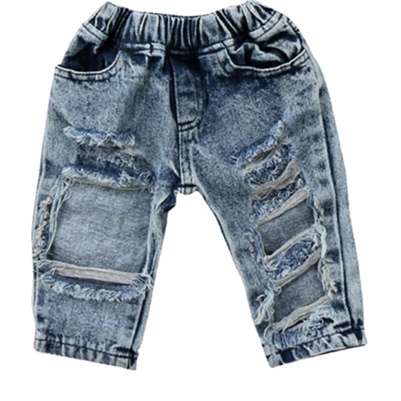 Emmababy, pantalones de mezclilla a la para niños y niñas, pantalones elásticos, pantalones vaqueros rasgados, Ropa para Niñas bebés 1-5T