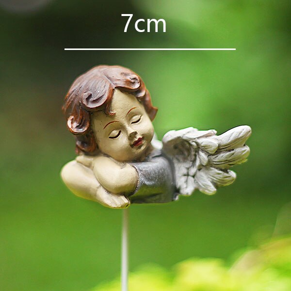 3Pcs/Set Mini Mermaid Miniatures Artificial Garden Fairy Angel Elf Resin Crafts Decorations Succulent Potted Plants For Home: 4