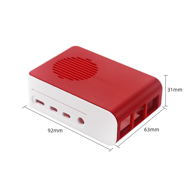 Abs Case Met Backlight Rgb Led Fan Plastic Rood Wit Shell Behuizing Voor Raspberry Pi 4 Model B