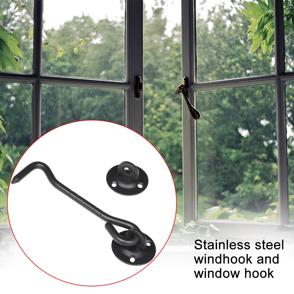 2pcs Safety Anti Theft Assembly Lock Stainless Steel Cabinet Privacy Hardware Silent Door Holders Window Latch Hook And Eye