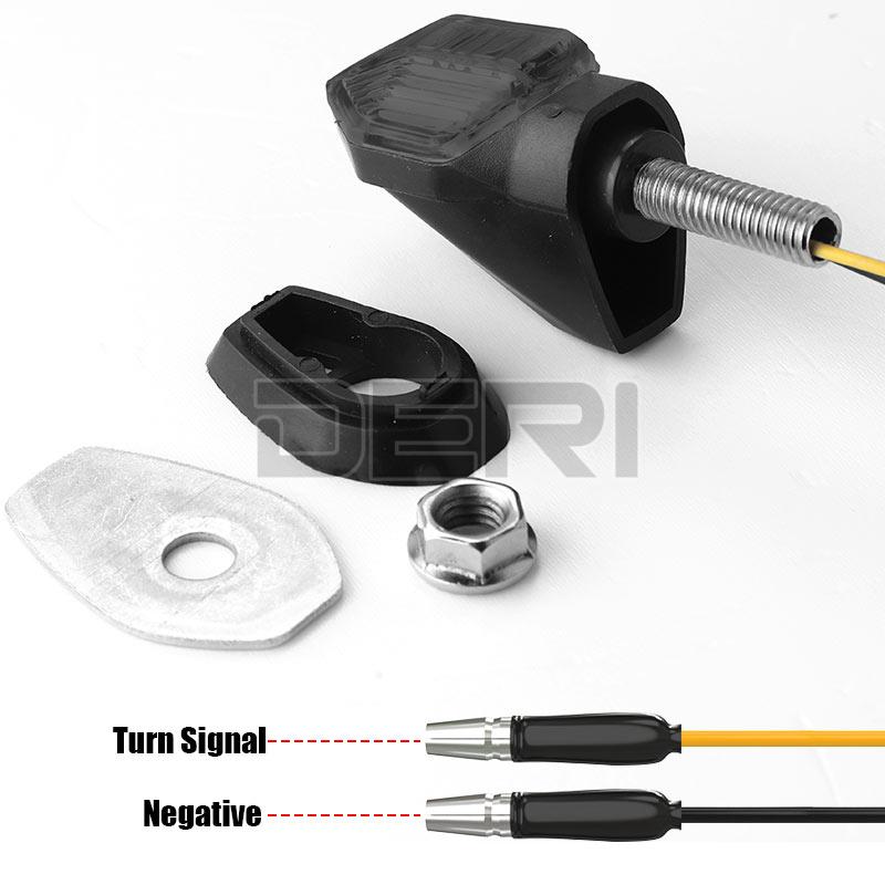 Mini Motorfiets Smoke Lens Led Richtingaanwijzer 12V Amber Blinker Indicator Flasher Lamp Twee Draad Moto Motoren Accessoires