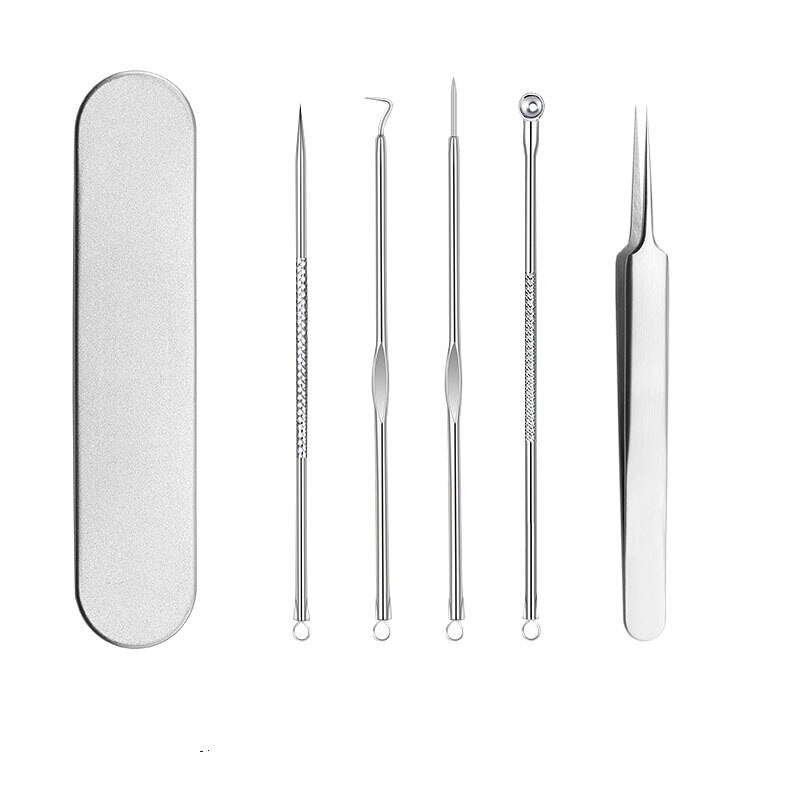 4-8pcs Acne Pin Pimple Extractor Risk Free Pimple Pin Stainless Steel Blackhead Remover Pimple Extractor Facial Care Tools: Set D