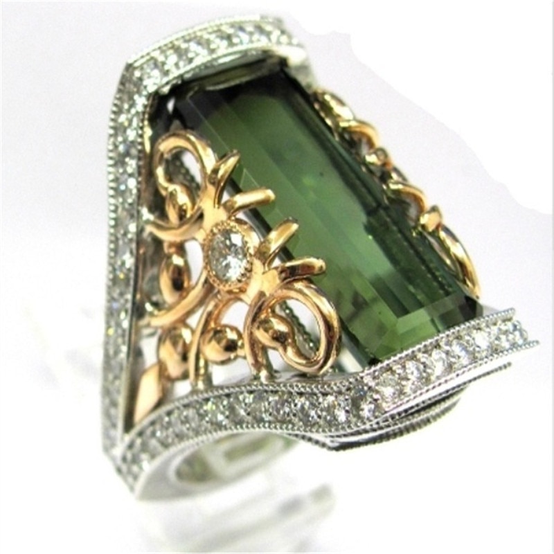 Luxe Strass Ringen Voor Vrouwen Zilveren Sieraden Vintage Grote Ringen Voor Vrouwen Mode Zirkoon Vinger Ring Vrouwelijke Trouwring