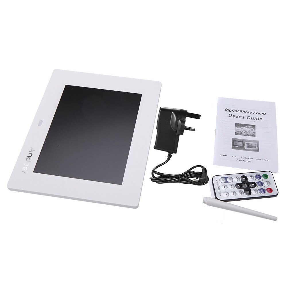 Andoer 8 ''ultra-mince HD TFT-LCD cadre Photo numérique réveil MP3 MP4 lecteur de film avec bureau à distance cadre Photo numérique
