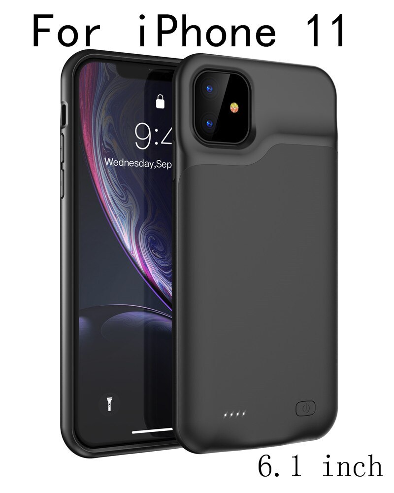 10000 mah powerbankhoes voor iphone 11 pro, batterijladerhoes voor iphone 11 pro max powerbank, oplaadhoes  i11: I11- zwarte