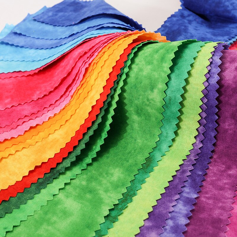 Tissu en coton à imprimé arc-en-ciel, rouleau de gelée, tissu pour couture bricolage-même 25 couleurs, 6.5x110cm, JA116
