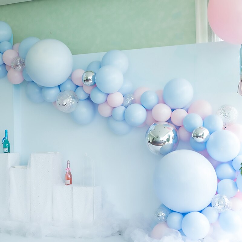 Macaron Blue Pink Balloon Garland Arch Birthday Wedding Party Baby Shower Decor 144PCS Balloon Set
