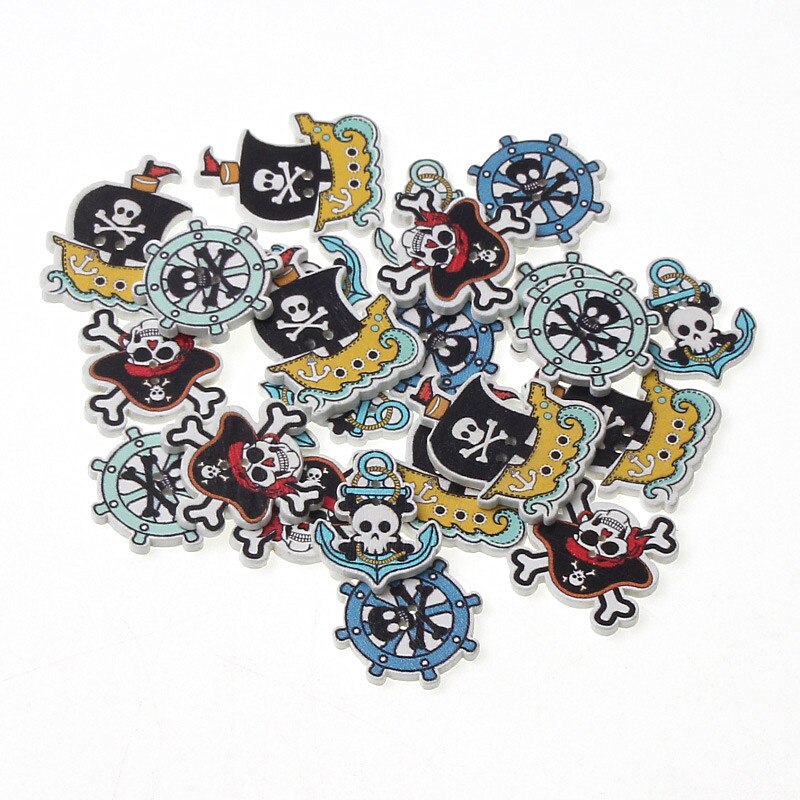 50Pcs Mixed Style 2 Holes Wood Buttons For Clothes Sewing Craft Scrapbooking Handicraft Buttons DIY Apparel Accessories: B02306