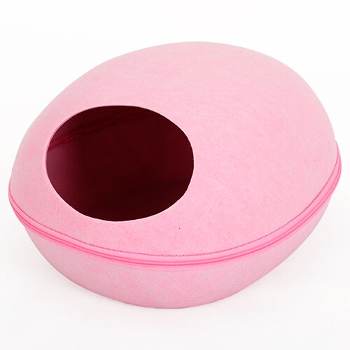 SHUANGMAO cama de gato para cueva en forma de huevo mascota, bolsa con cierre, cesta de fieltro para perrera, bonitas camas para gatos, nido, casa de perro, productos para mascotas: Rosa / L48xW38xH25cm