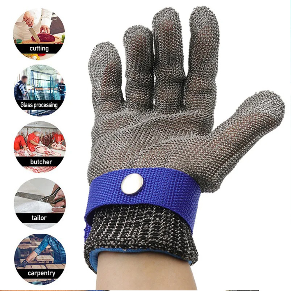 Edelstahl-Handschuhe, rutschfest, sicher, schnittfest, Handschutz, Metallhandschuh, Fleischgeflecht, für Metzger, Draht, Messer, sicherer Schnitthandschuh