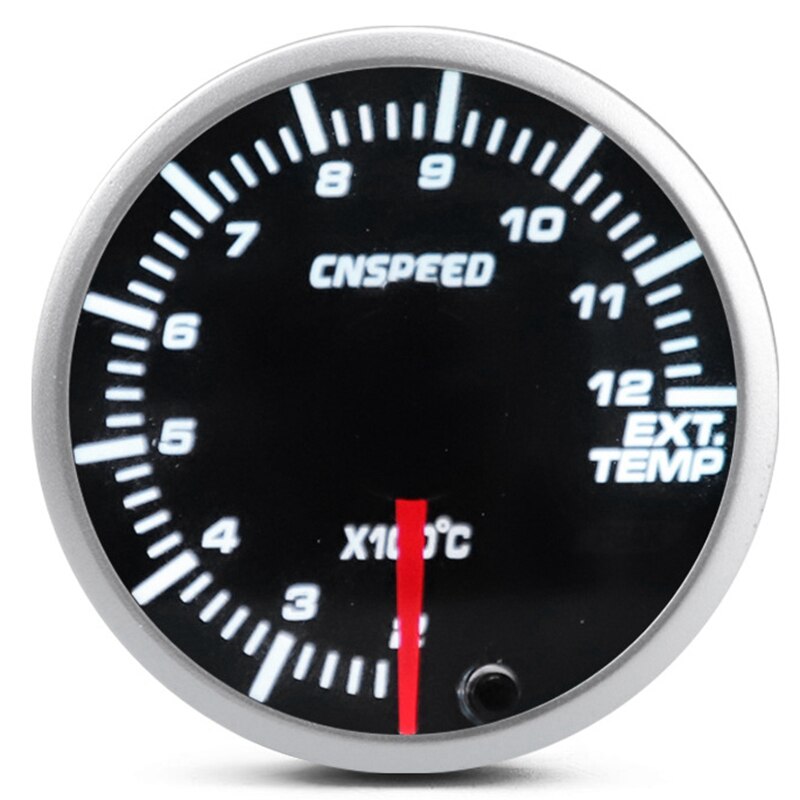 CNSPEED 2 Inch 52mm Car 12V Exhaust Gas Temperature Gauge 200-1200°C LED 10-Color Exhaust Gas Temperature Gauge