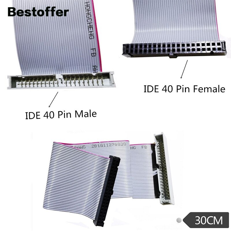 30cm SATA 40Pin Male to Female IDE Extension Hard Drive Cable: Default Title