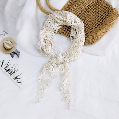 Women Lace Sheer Floral Knit Veil Scarf Hollow Out Crochet Shawl Wraps Tassels Scarves Party Evening Neckerchief A014: 2