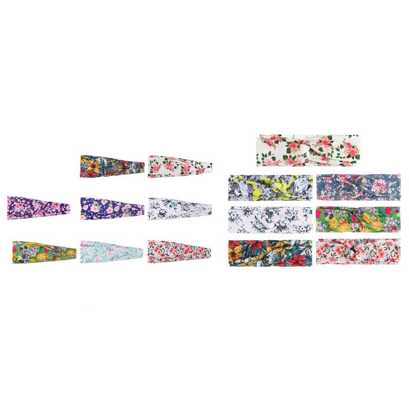 15 Pcs Vrouwen Sport Hoofdband Yoga Haarband Outdoor Running Zweet Zweet Bandbreedte Gedrukt Bandana Hoofdtooi: Default Title