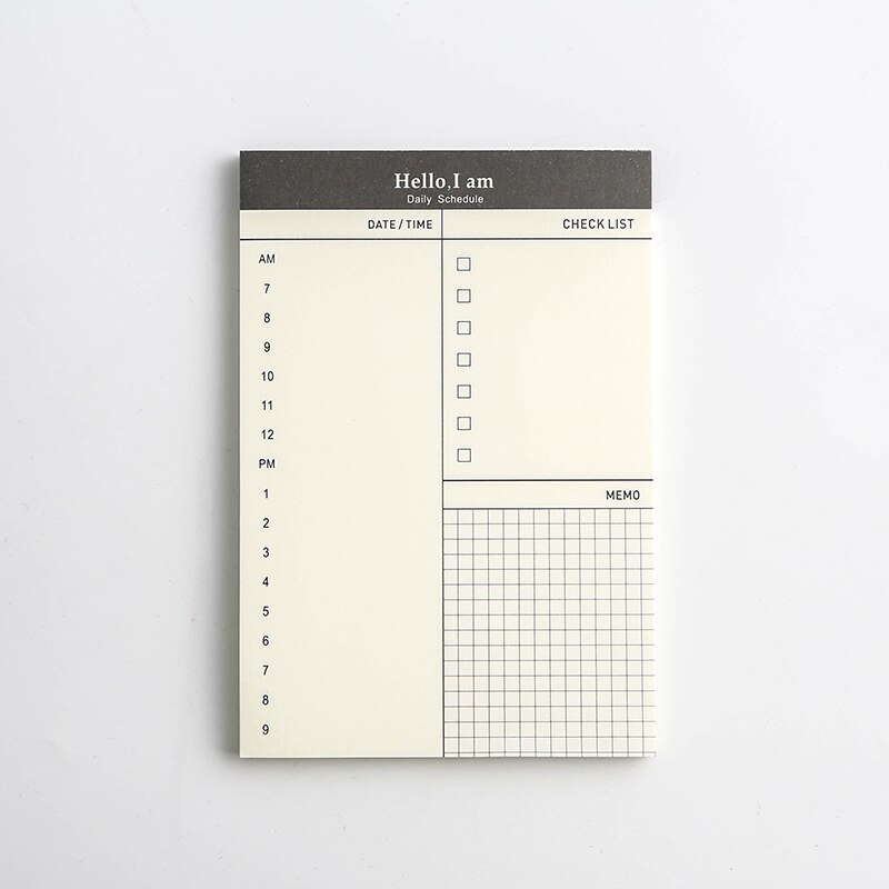 Cuaderno de Plan de día para estudiantes, libreta de papelería, notas puede rasgar, horario de oficina de negocios, libro de 52 hojas, libros de mensajes, planificador diario, 1 unidad