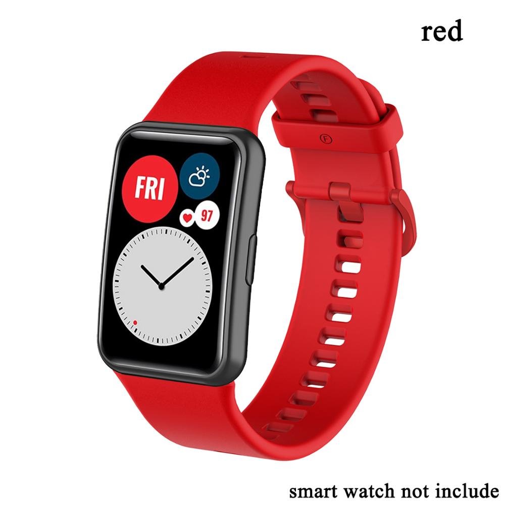 Pulseira de substituição para huawei relógio ajuste banda para huawei ajuste pulseira silicone TIA-B09 acessórios relógio inteligente cinto loop: red