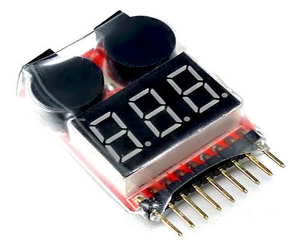 RC Buzzer 1-8S Lipo Alarm Warner Schutz Checker Voltage LED Buzzer Tester B0O1