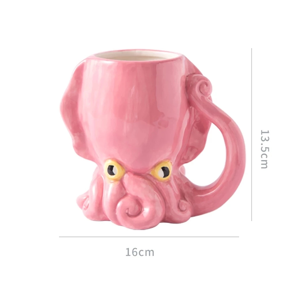 Grappige Roze Octopus Keramische Mok Koffie Met Tentakel Handvat, Craft 3D Koffie Mokken, unieke Voor Vrienden,: Default Title
