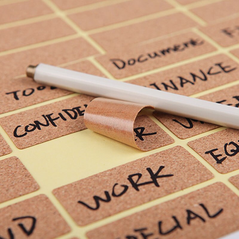 1Sets Wooden Labels Sticker Craft Kitchen Bottle Jars Organizer Labels Sticker Packaging Sealing Label Album Adhesive Sticker