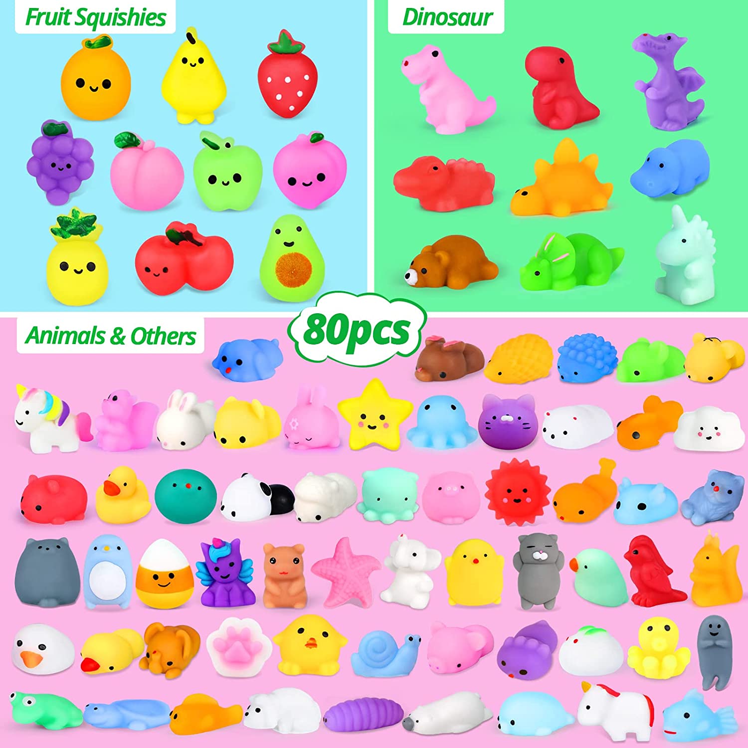 20-teiliges Squishy-Set Mit Tier-Motiven & Körbchen – Anti-Stress-Spielzeug Für Kinder