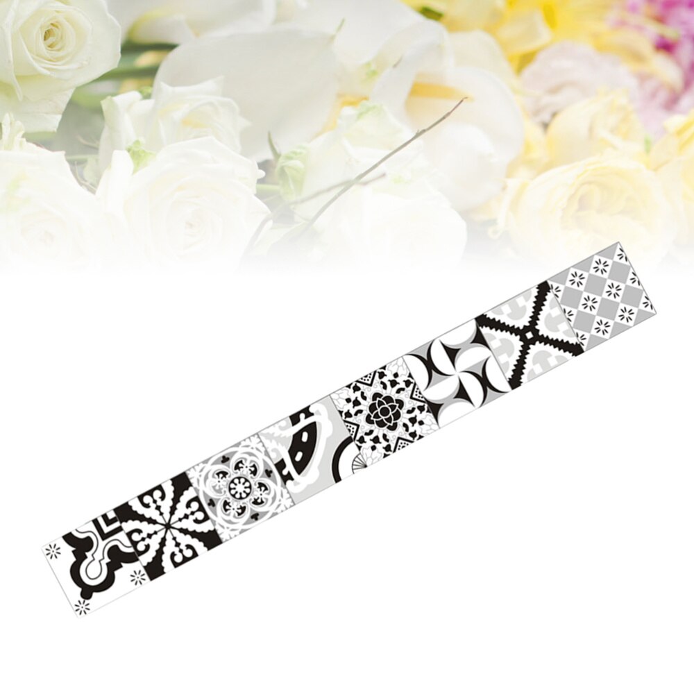1 Pc Wallpaper Border Sticker Waterproof Black and White Self Adhesive PVC Waist Line Wall Sticker Floral Sticker (500X20CM): Default Title