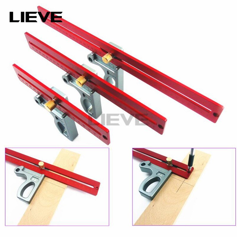 200/300/400mm 45 degree ruler Aluminum marking Ruler Height Ruler Woodworking Scriber Woodworking Scribe Gauge Measuring Tool