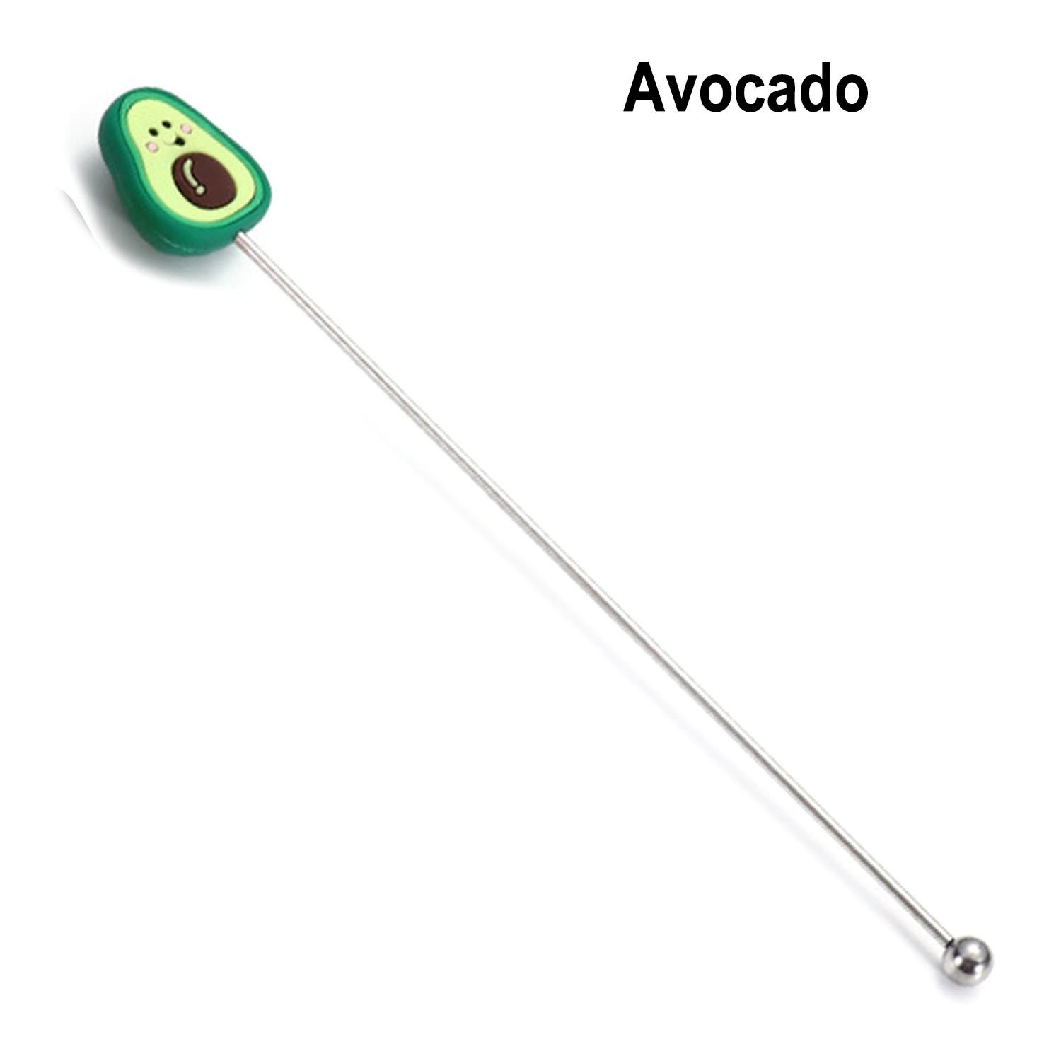 Cocktail Drink Stirring Sticks Straw Wine Glass Bar Swizzle Mixing Sticks Mixer Muddler for Restaurant Bar Party Cafe Bar Tools: avocado